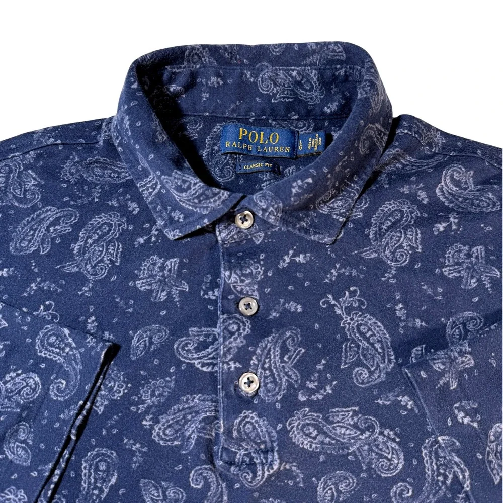 Polo Ralph Lauren Mens‎ Classic Fit Navy Blue Short Sleeve Polo Shirt Size L